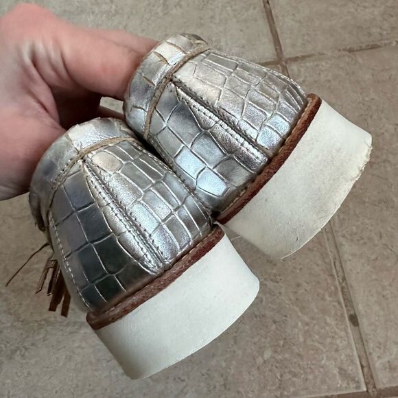 MELVIN & HAMILTON bea 4 silver metallic slip on shoes moccasin size 38 7.5 s - Picture 4 of 9